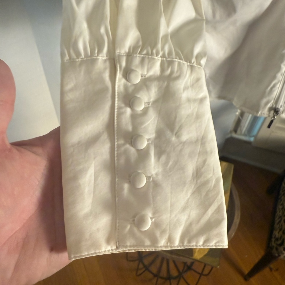 Cache White Ruched Zip Jacket Large (Fits Like Me… - image 4